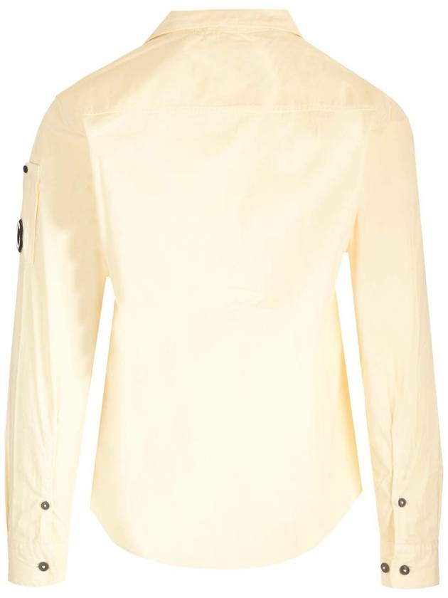 Gabardine Zip Up Long Sleeve Shirt Beige - CP COMPANY - BALAAN 4