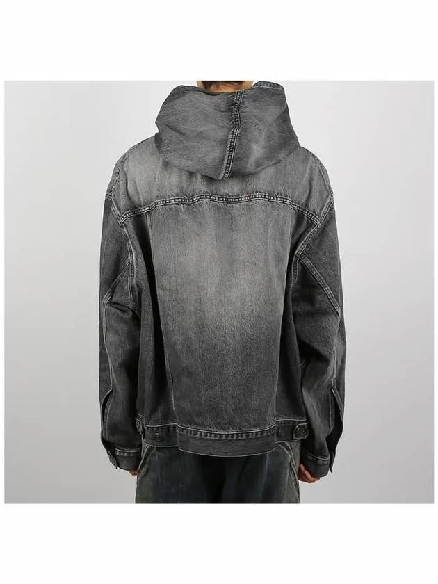 Distressed Denim Hoodie Black - BALENCIAGA - BALAAN 5