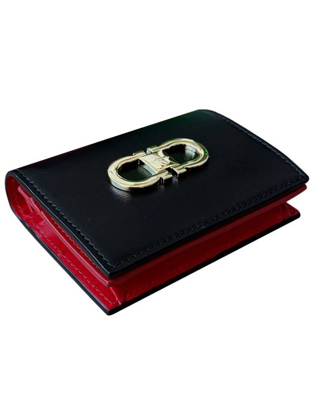 Double Gancio Half Wallet Black - SALVATORE FERRAGAMO - BALAAN 4