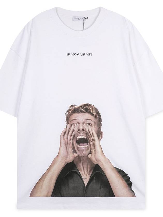 Men s David Bowie Scream White Short Sleeve T Shirt NUS19280 001 - IH NOM UH NIT - BALAAN 2