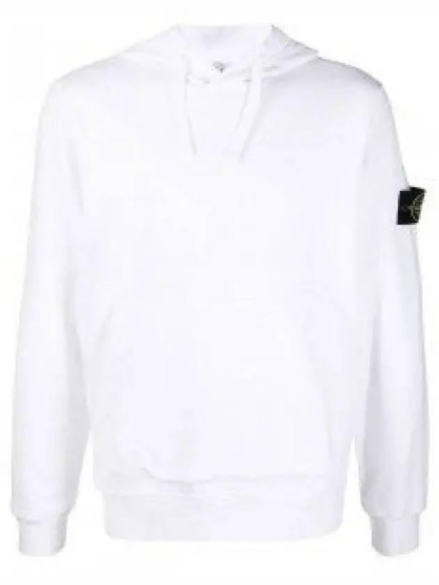 Wappen Patch Cotton Fleece Hoodie White - STONE ISLAND - BALAAN 2