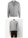 Men's Jersey Stitch V-Neck Cardigan Light Grey - THOM BROWNE - BALAAN 5