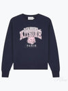 Campus Fox Print Cotton Sweatshirt Navy - MAISON KITSUNE - BALAAN 2