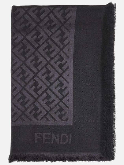 FF Organic Silk Wool Muffler Brown - FENDI - BALAAN 2