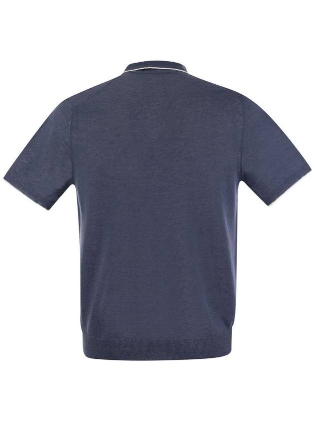 Polo shirt with open collar in linen and cotton - FEDELI - BALAAN 2