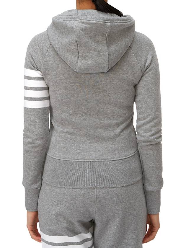 Engineered 4-Bar Stripe Loopback Jersey Knit Zip Up Hoodie Light Grey - THOM BROWNE - BALAAN 5