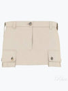 Women's Cargo Pocket Chino Mini A-Line Skirt Beige - MIU MIU - BALAAN 2