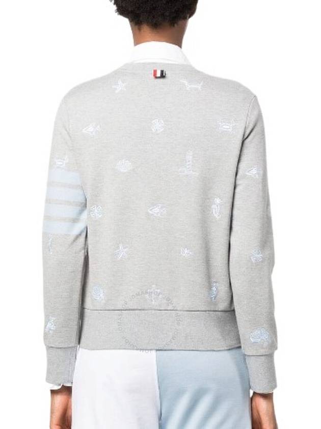 Nautical Embroidery Crew Neck Knit Top Grey - THOM BROWNE - BALAAN 3