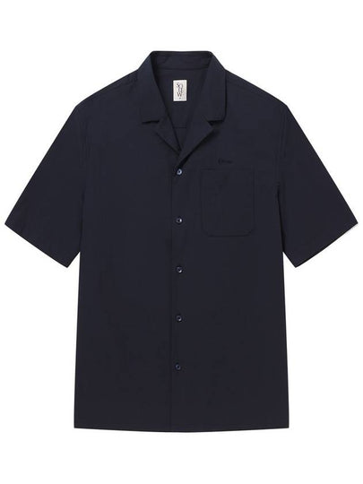 Stretch Short Sleeve Shirt Navy - SOLEW - BALAAN 2