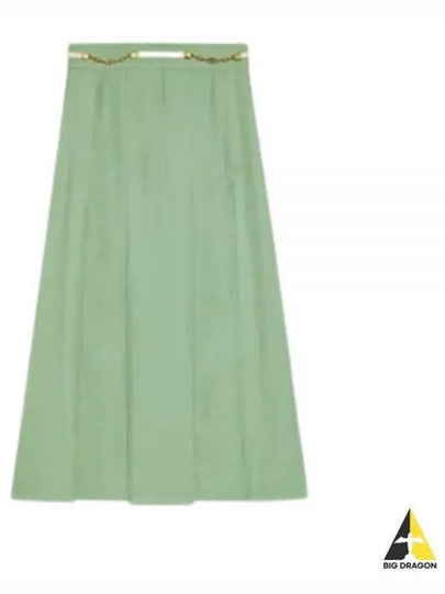 Double G Chain Pleated Skirt Green - GUCCI - BALAAN 2