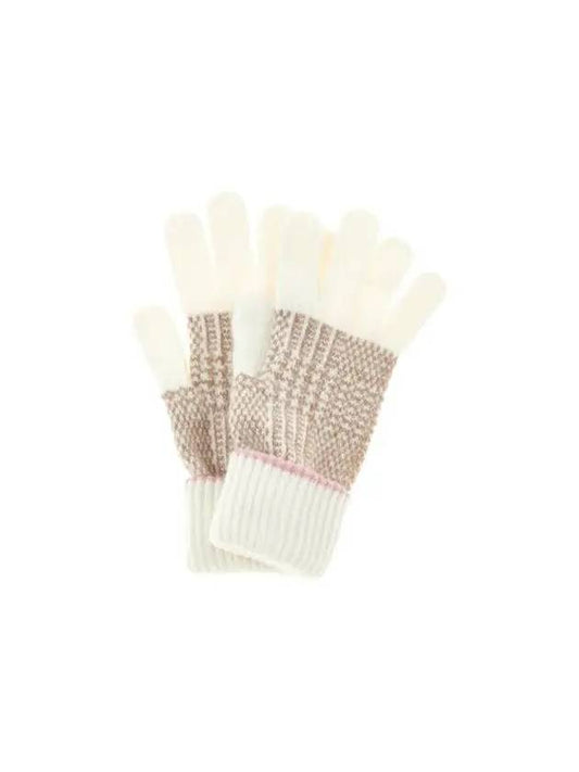 Women's Houndstooth Check Wool Gloves Ivory 270091 - PAUL SMITH - BALAAN 1