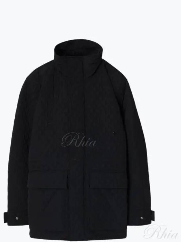 Check Hooded Quilted Jacket Black - BURBERRY - BALAAN 2