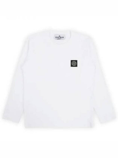 Kids Cotton Jersey Long Sleeve T-Shirt White - STONE ISLAND - BALAAN 2