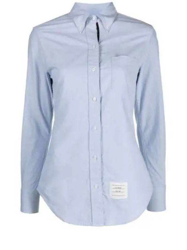 Women's Hidden Three Stripes Oxford Classic Shirt Sky Blue - THOM BROWNE - BALAAN 2