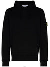 Waffen Patch Cotton Fleece Hoodie Black - STONE ISLAND - BALAAN 3