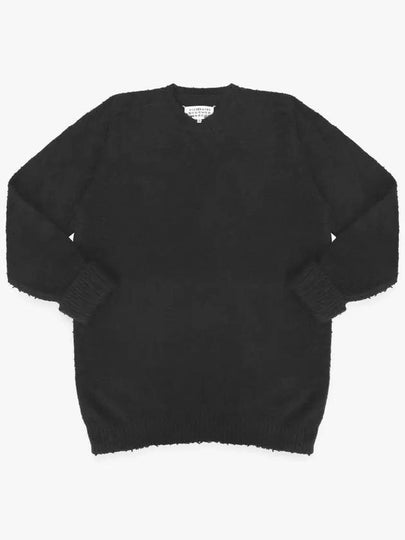 Back Stitch Textured Detail Knit Top Black - MAISON MARGIELA - BALAAN 2