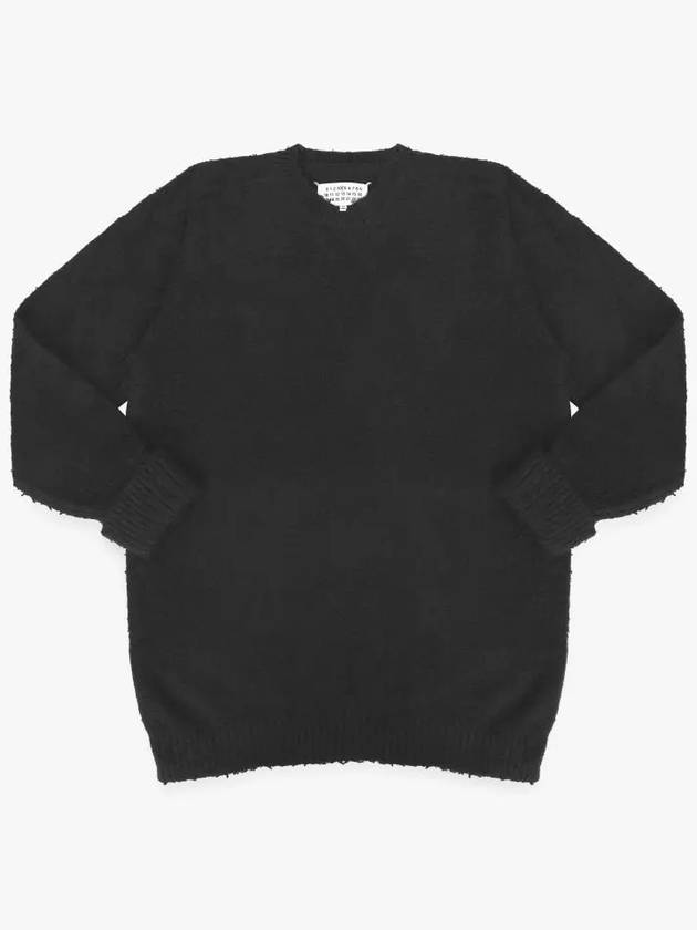 Back Stitch Textured Detail Knit Top Black - MAISON MARGIELA - BALAAN 3