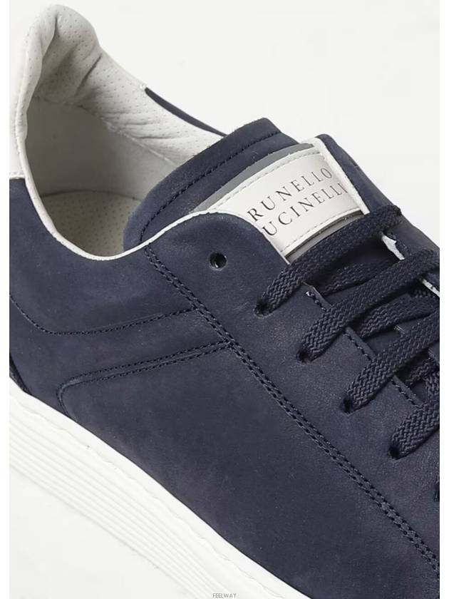 Suede Low Top Sneakers Navy - BRUNELLO CUCINELLI - BALAAN 4