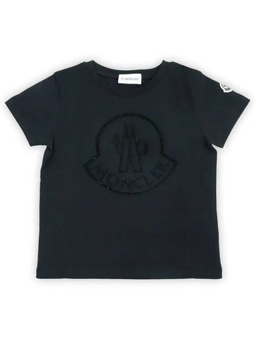 Kids logo printing short sleeve black 8C00012 83907 999 - MONCLER - BALAAN 1