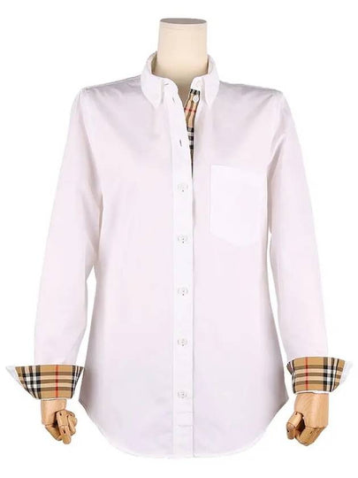 Check Long Sleeve Shirt White - BURBERRY - BALAAN 2