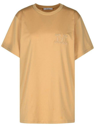 Max Mara Beige Cotton T-Shirt - MAX MARA - BALAAN 1