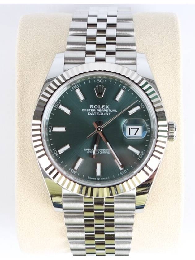 Datejust 41 Mint Green Steel 23 Years - ROLEX - BALAAN 1