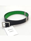 Reversible Leather Belt Black Green - BOTTEGA VENETA - BALAAN.