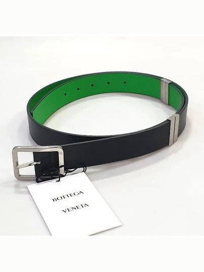 Reversible Leather Belt Black Green - BOTTEGA VENETA - BALAAN 2