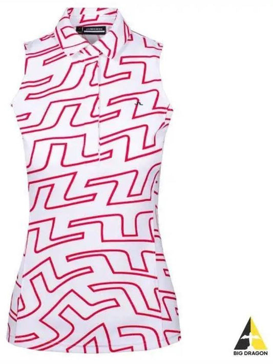 Women's Dena Print Sleeveless Red White - J.LINDEBERG - BALAAN 2