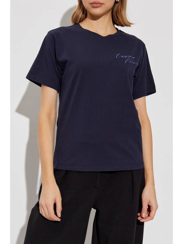 Emporio Armani T-shirt With Logo, Women's, Navy Blue - EMPORIO ARMANI - BALAAN 3