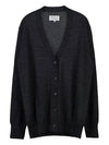 Women's Stitched V Neck Wool Cardigan Dark Grey - MAISON MARGIELA - BALAAN 11