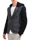 Men's Button Wool Hooded Jacket Gray - NEIL BARRETT - BALAAN.