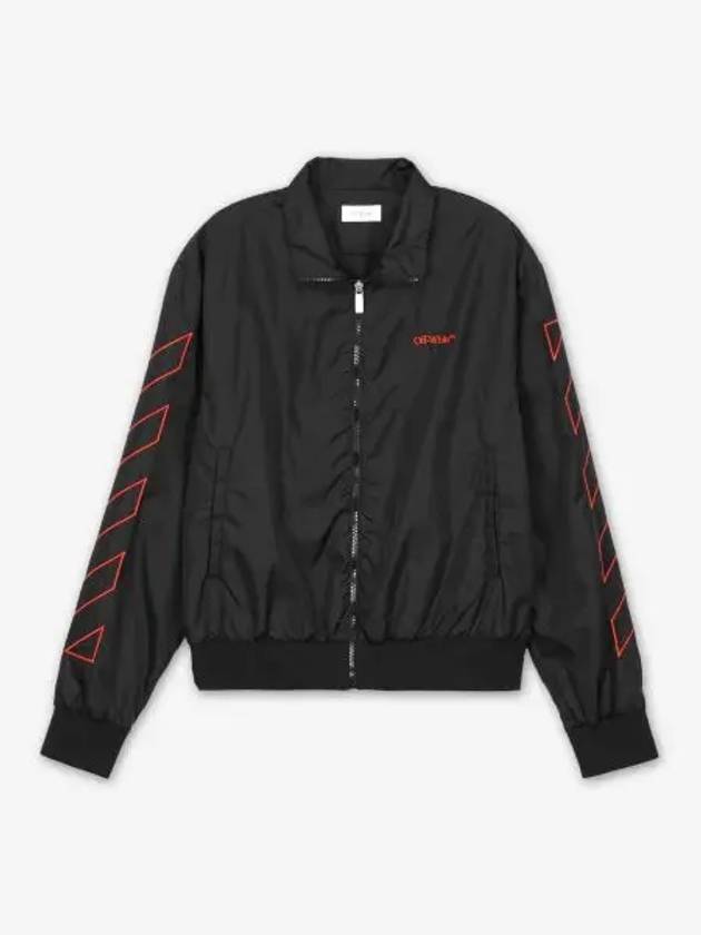 Embroidered Logo Bomber Jacket Black - OFF WHITE - BALAAN 2