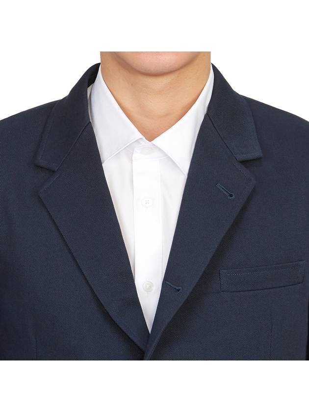 Dyed Gabardine Unconstructed Cotton Jacket Navy - THOM BROWNE - BALAAN 7