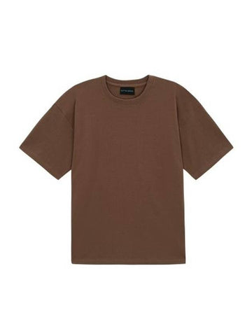 Heavy Cotton Basic Short Sleeve T-Shirt Maroon Brown - BUTTON SEOUL - BALAAN 1