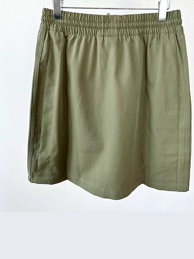 Women's Always Snap Button A-Line Skirt Khaki - ADIDAS - BALAAN.