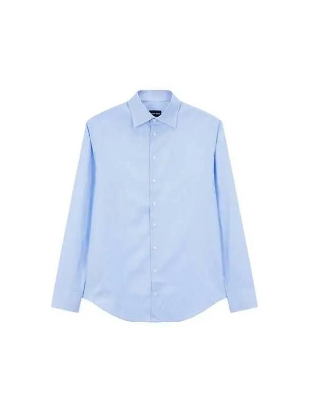 Men s Micro Pattern Cotton Shirt Light Blue 271604 - GIORGIO ARMANI - BALAAN 1