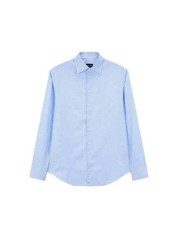 Men s Micro Pattern Cotton Shirt Light Blue 271604 - GIORGIO ARMANI - BALAAN 1