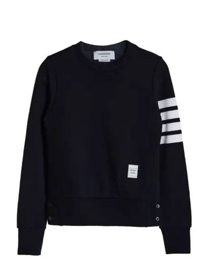 Engineered 4 Bar Stripe Loopback Jersey Knit Crewneck Sweatshirt Navy - THOM BROWNE - BALAAN 2