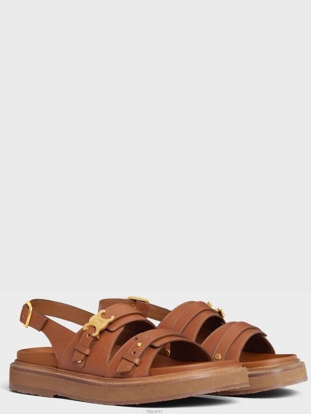 Tippi Triomphe Calfskin Sandals Tan - CELINE - BALAAN 3