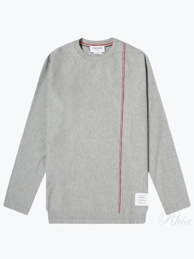 RWB Striped Cotton Long Sleeve T-Shirt Grey - THOM BROWNE - BALAAN 2