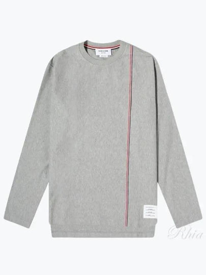 RWB Striped Cotton Long Sleeve T-Shirt Grey - THOM BROWNE - BALAAN 2