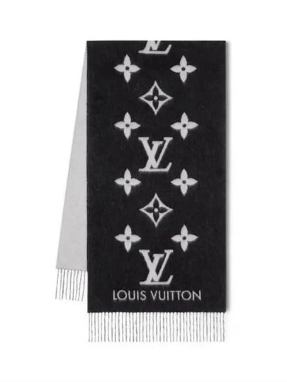 Reykjavik Monogram Cashmere Scarf Black - LOUIS VUITTON - BALAAN 2