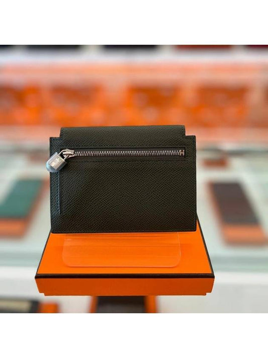 Kelly Pocket Wallet Dark Green Silver Appong - HERMES - BALAAN 2