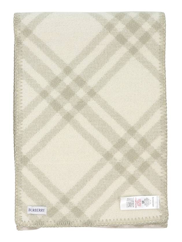 Check Motif Wool Scarf Green - BURBERRY - BALAAN 4