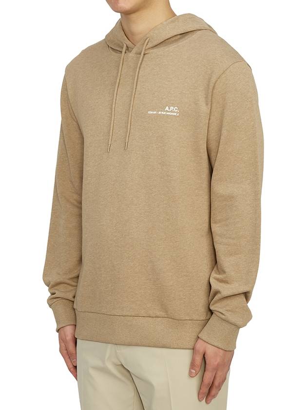 Logo Print Drawstring Hoodie Beige - A.P.C. - BALAAN 3