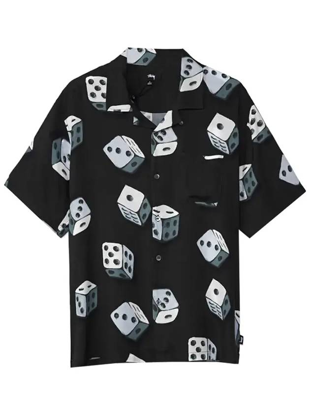 23SS logo dice pattern shirt black 1110215 BLACK - STUSSY - BALAAN 2