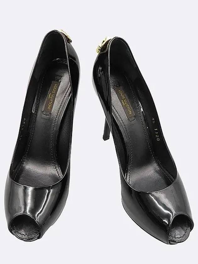 Black color patent open toe women s shoes 235MM - LOUIS VUITTON - BALAAN 2