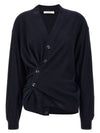 Relaxed Twisted Merino Wool Blend Cardigan Navy - LEMAIRE - BALAAN 5