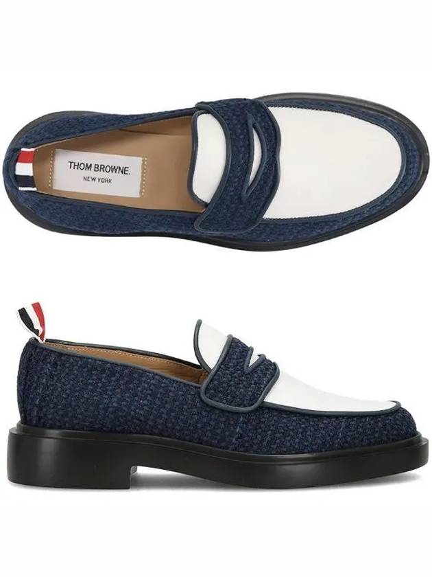 Penny Slot Tweed Loafer Blue - THOM BROWNE - BALAAN 2